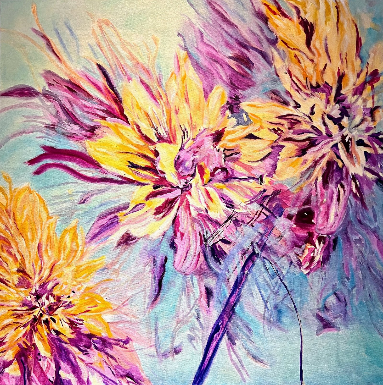 Bloom — original oil on canvas by Vandana, Purple Tree Studio